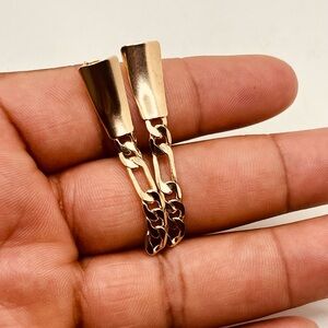 Gold filled earrings for women link design